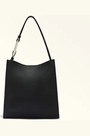 Furla Nuvola Mala Tipo Saco Nero Pele De Bezerro Granulada