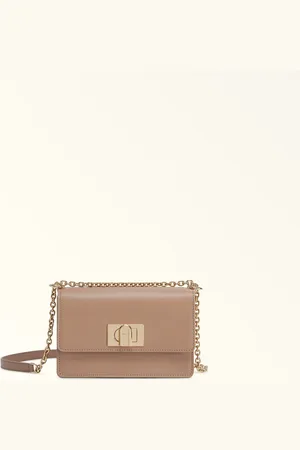 Furla 1927 Mala A Tiracolo Greige Pele Texturizada