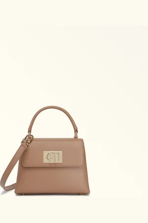 Furla 1927 Mala Com Alça Greige Pele Texturizada