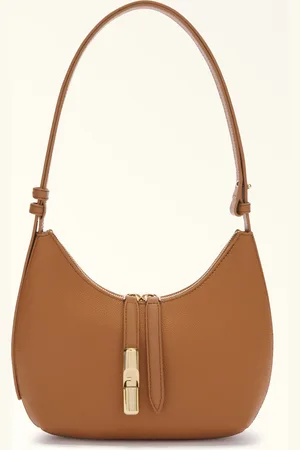 Furla Goccia Mala De Ombro Brandy Pele De Bezerro Night + Pele De Bezerro Sidney