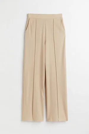 H&M Calças largas em sarja