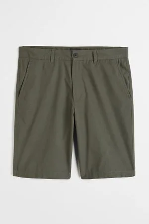 H&M Calções chino em algodão Regular Fit