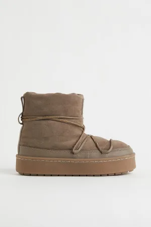 H&M Botas almofadadas em pele
