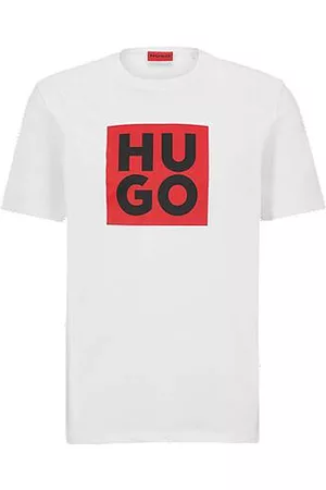 HUGO BOSS Homem T-shirts & Manga Curta - T-shirt de algodão orgânico com impressão do logótipo