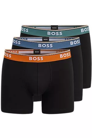 HUGO BOSS Três slips boxers em algodão elástico com logótipos na cintura