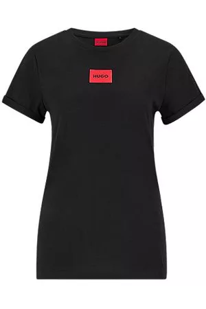 HUGO BOSS T-shirt de algodão slim fit com etiqueta do logótipo