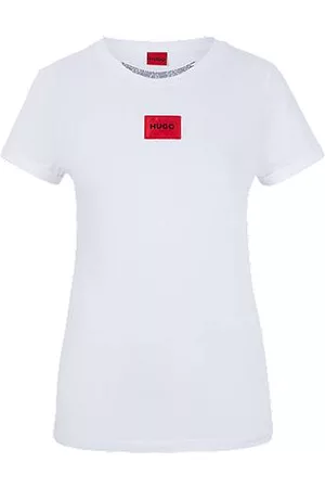 HUGO BOSS T-shirt de algodão slim fit com etiqueta do logótipo
