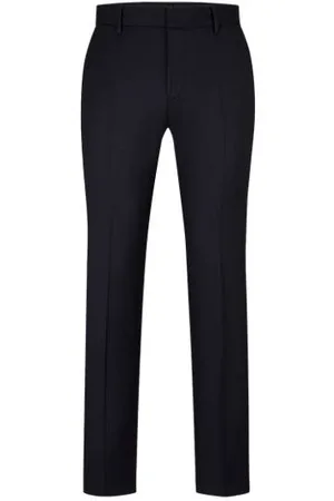 HUGO BOSS Calças de ajuste slim em sarja de lã virgem