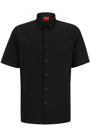 HUGO BOSS Camisa de ajuste descontraído em algodão elástico pêssego