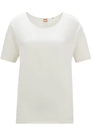 HUGO BOSS T-shirt de ajuste regular com frente de seda elástica