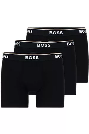 HUGO BOSS Conjunto de três boxers em algodão elástico com logótipos