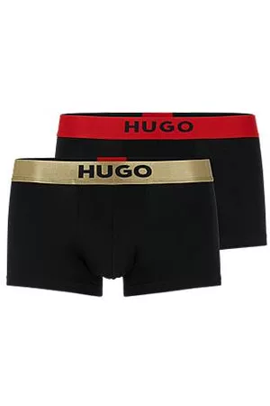 HUGO BOSS Conjunto de dois boxers em algodão elástico com cintura com logótipo