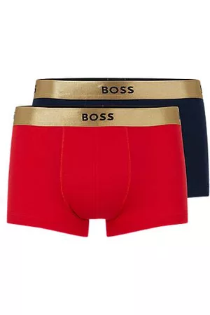 HUGO BOSS Conjunto de dois boxers em algodão puro com cintura metálica