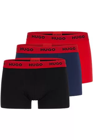 HUGO BOSS Conjunto de três boxers de cintura com logótipo em algodão elástico