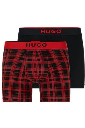 HUGO BOSS Dois conjuntos de slips boxers em algodão elástico
