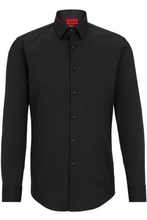 HUGO BOSS Camisa de ajuste slim em popelina de algodão