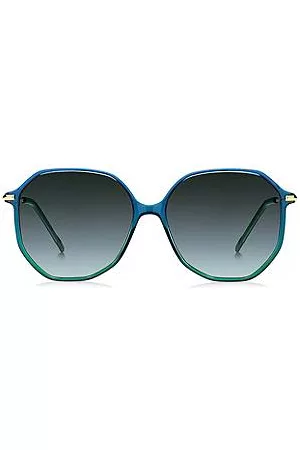 HUGO BOSS Mulher Óculos de Sol - Tubular-temple sunglasses with blue-green frames
