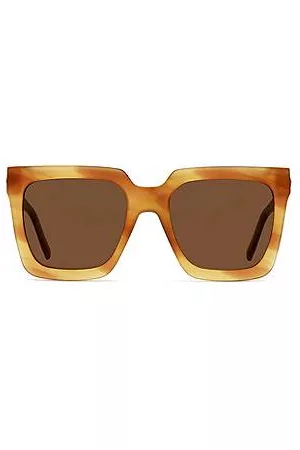 HUGO BOSS Mulher Óculos de Sol - Light-Havana sunglasses in acetate with hardware detail