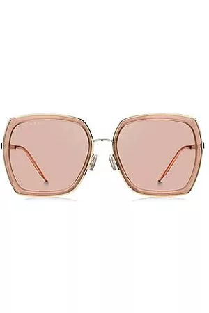 HUGO BOSS Mulher Óculos de Sol - Angular sunglasses in mixed materials with signature hardware
