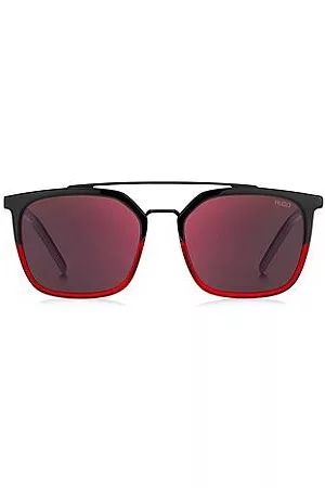 HUGO BOSS Double-bridge sunglasses in red and