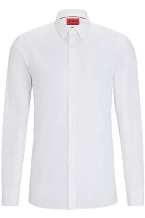 HUGO BOSS Camisa de ajuste extra-slim em popelina de algodão elástico