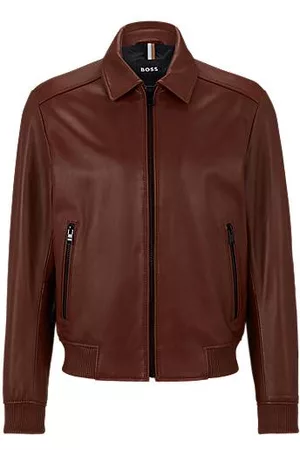 HUGO BOSS Homem Casacos de Pele - Casaco bomber em pele napa com colarinho ópera