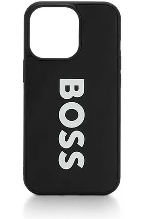 HUGO BOSS Homem Phones - Leather-covered iPhone Pro case with contrast logo