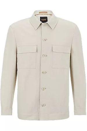 HUGO BOSS Relaxed-fit jacket in cotton and linen