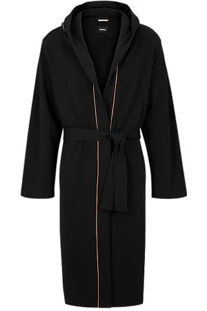 HUGO BOSS Organic-cotton dressing gown with embroidered logo