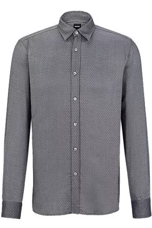 HUGO BOSS Homem Camisas Slim Fit - Slim-fit shirt in Oxford-weave material