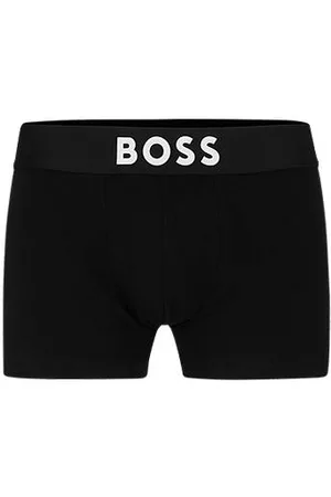 HUGO BOSS Homem Camisolas Interiores - Organic-cotton-blend trunks with logo waistband