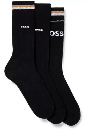 HUGO BOSS Three-pack of regular-length socks with signature stripes