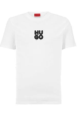 HUGO BOSS Cotton-jersey T-shirt with graffiti-style stacked logo