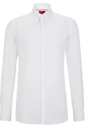 HUGO BOSS Slim-fit button-down shirt in canvas