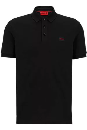 HUGO BOSS Homem Camisa Formal - Cotton-piqué slim-fit polo shirt with red logo label