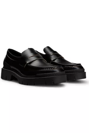 HUGO BOSS Leather loafers with chunky rubber sole