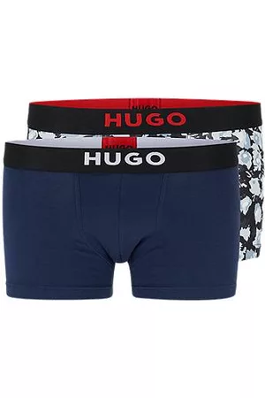 HUGO BOSS Homem Camisolas Interiores - Two-pack of stretch-cotton trunks with logo waistbands