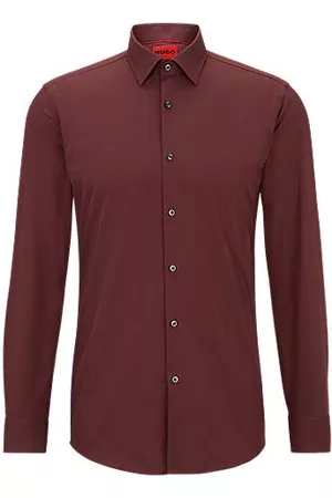 HUGO BOSS Homem Camisas Slim Fit - Slim-fit shirt in easy-iron cotton poplin