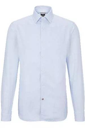 HUGO BOSS Homem Camisas Casual - Casual-fit shirt in a linen blend with cotton