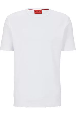 HUGO BOSS Homem T-shirts & Manga Curta - Pima-cotton regular-fit T-shirt with contrast logo