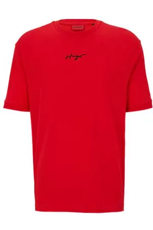 HUGO BOSS Homem T-shirts & Manga Curta - Relaxed-fit T-shirt in cotton with handwritten logo