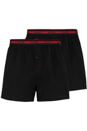 HUGO BOSS Two-pack of cotton boxer shorts with logo waistbands