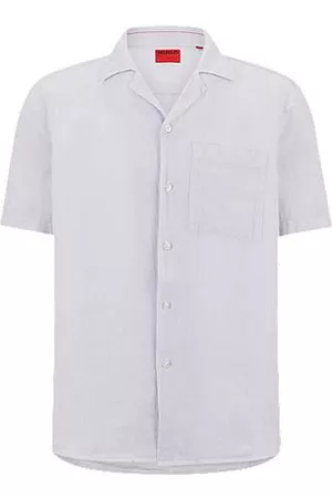HUGO BOSS Homem Camisas Casual - Relaxed-fit shirt in pure linen