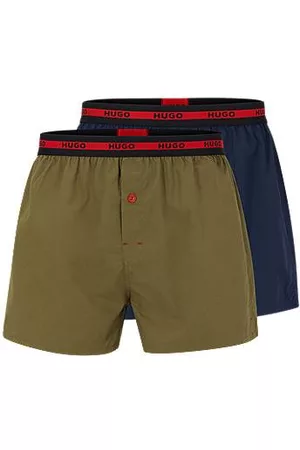 HUGO BOSS Homem Boxers de Algodão - Two-pack of cotton boxer shorts with logo waistband