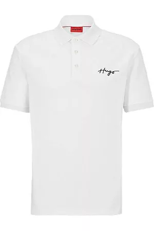 HUGO BOSS Homem Camisa Formal - Cotton-piqué polo shirt with handwritten logo