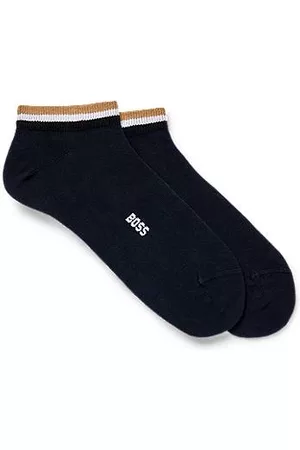 HUGO BOSS Homem Meias - Two-pack of ankle-length socks with signature stripe