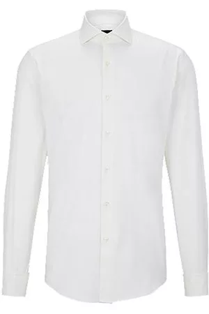 HUGO BOSS Homem Camisas Slim Fit - Slim-fit shirt in stretch cotton with double cuffs