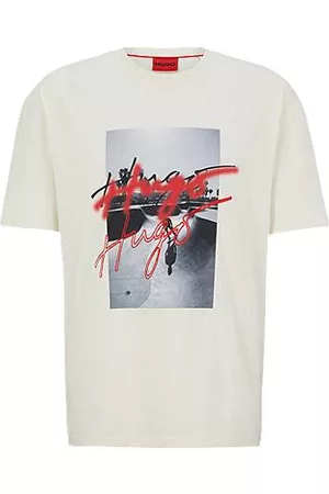 HUGO BOSS Oversized-fit T-shirt in organic cotton with logo graphic