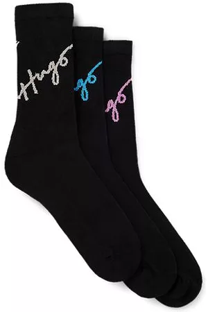HUGO BOSS Three-pack of socks with handwritten logos