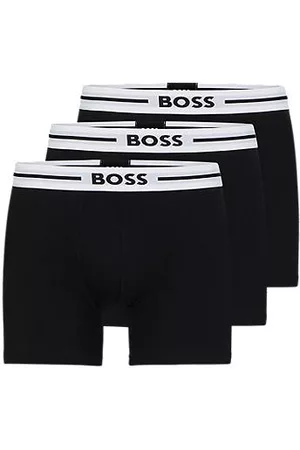 HUGO BOSS Three-pack of stretch-cotton boxer briefs with logos